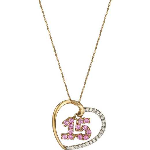 Quinceañera Heart-Shaped Pendant